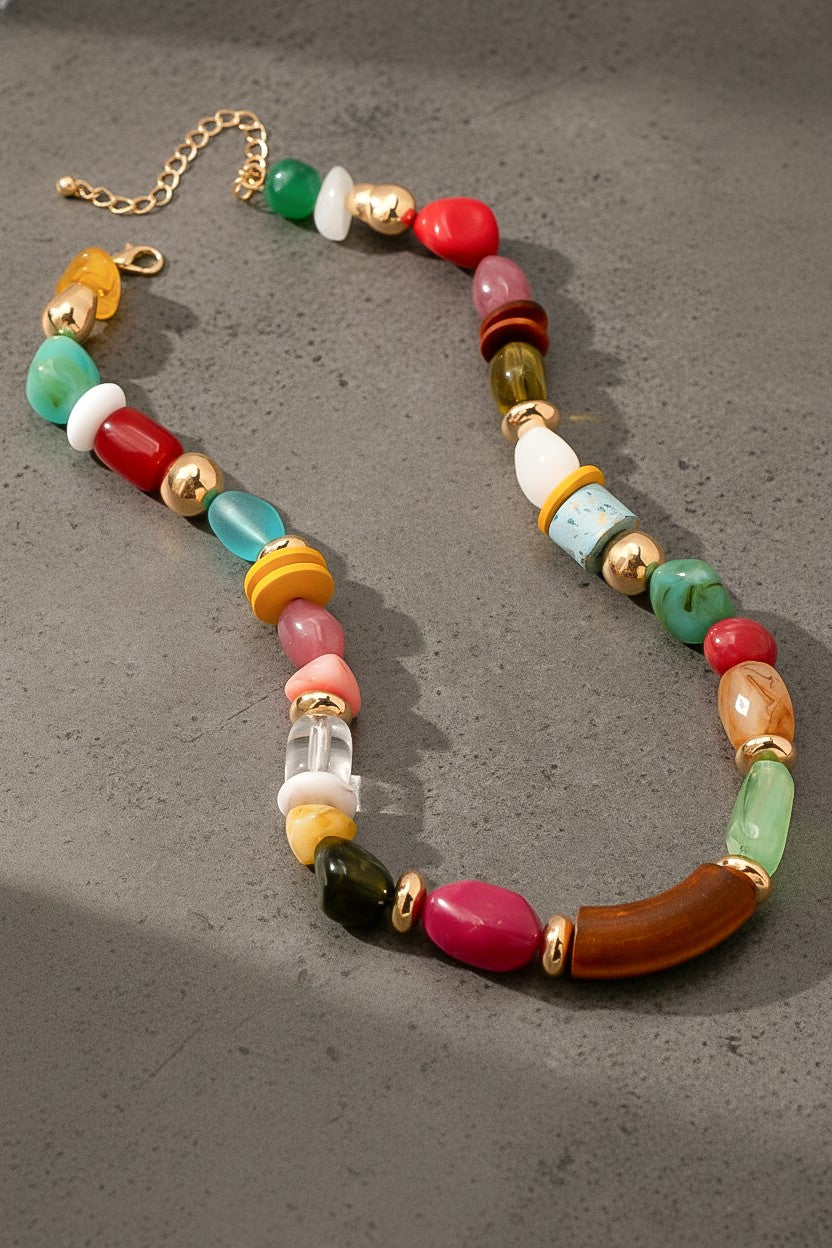 Colorful Beaded Statement Necklace