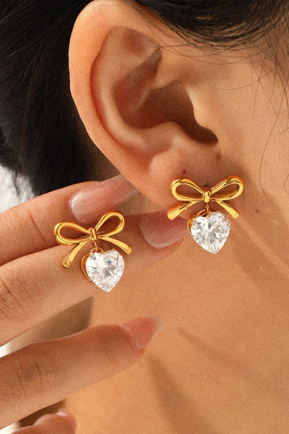 Heart & Bow Earrings