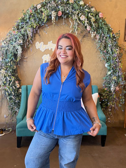 Effortless Charm Blouse - Royal Blue