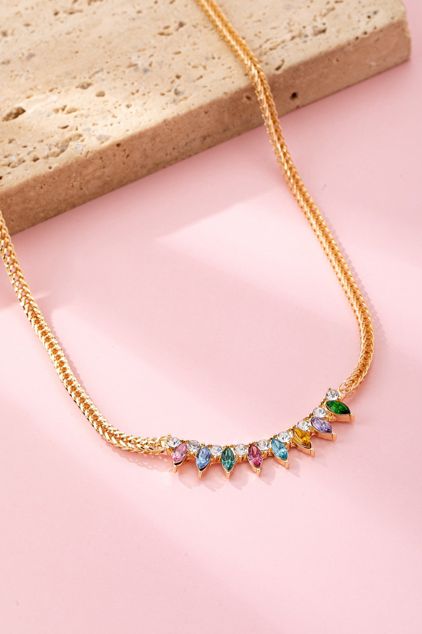 Rainbow Marquise Necklace