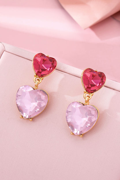 Crystal Double Heart Earrings