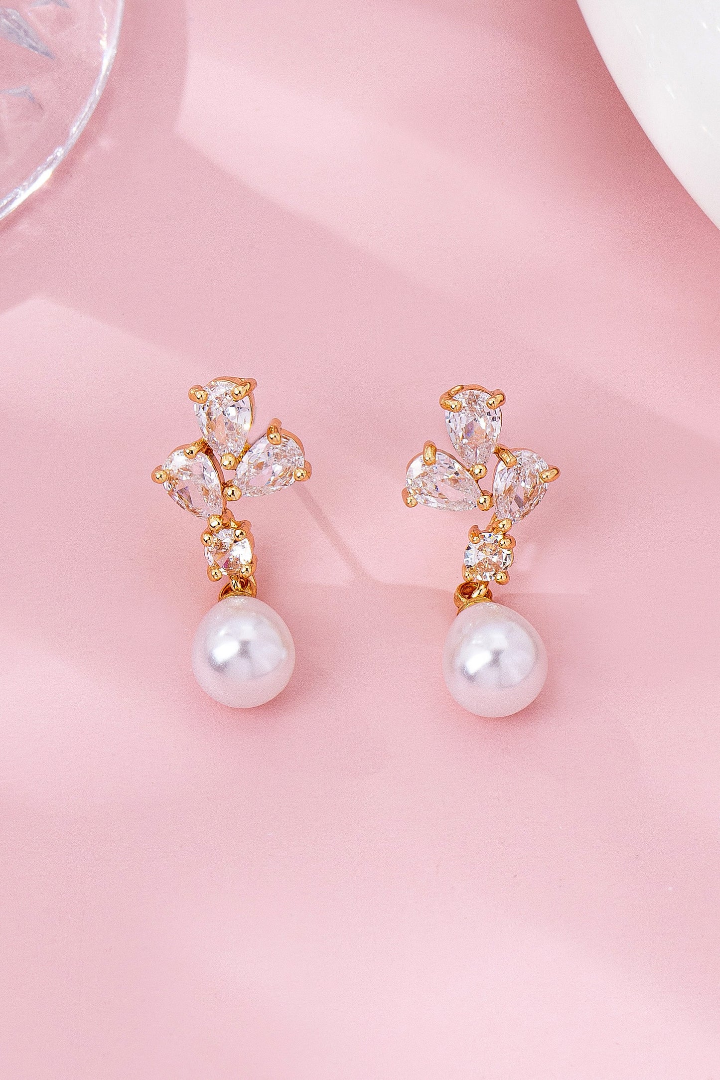 Crystal Cluster Teardrop Earrings