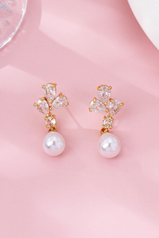 Crystal Cluster Teardrop Earrings