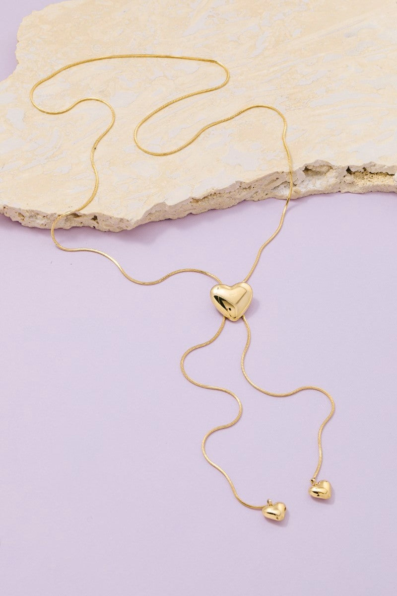 Hearts Chain Cord Necklace