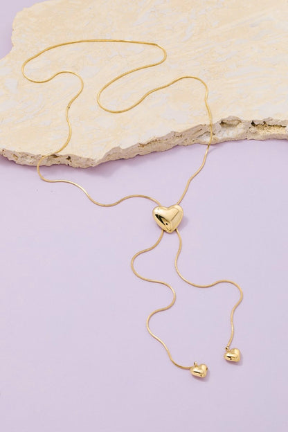 Hearts Chain Cord Necklace