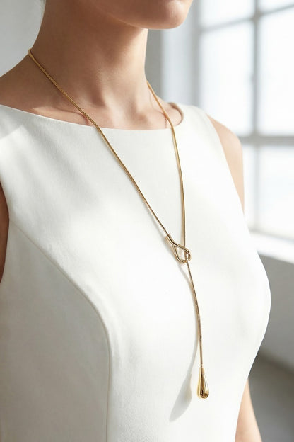 Looped Tear Pendant Necklace