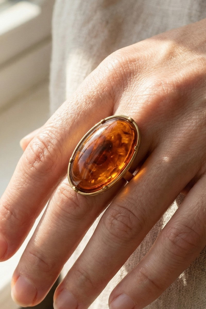 Oval Resin Stone Ring