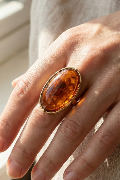 Oval Resin Stone Ring