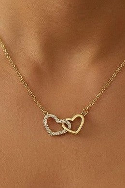 Interlocking Crystal Heart Necklace