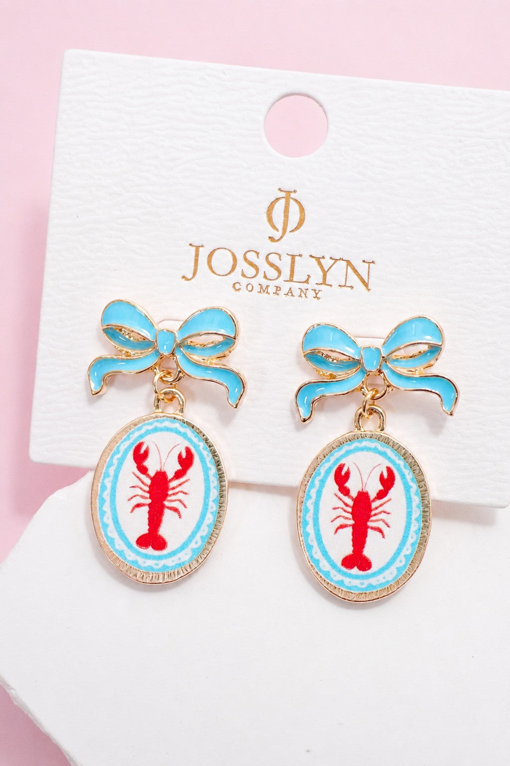 Lobster Enamel Charm Earrings