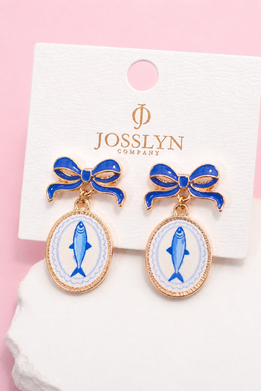 Fish Enamel Charm Earrings