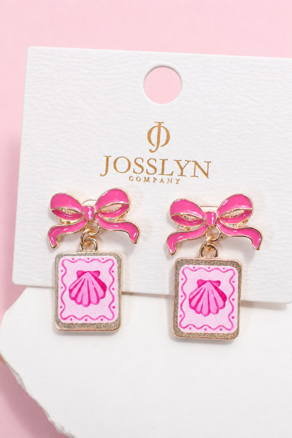 Shell Enamel Charm Earrings