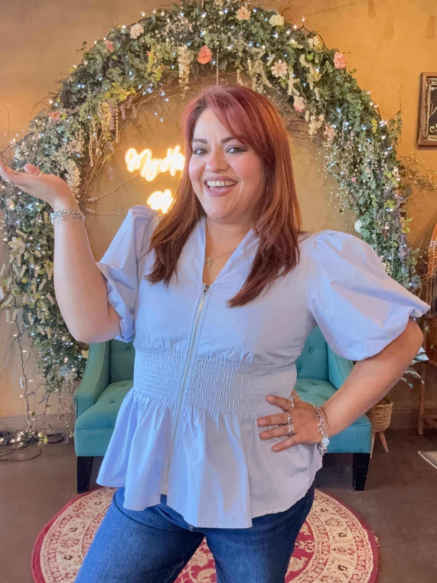 Puff & Pretty Peplum Blouse