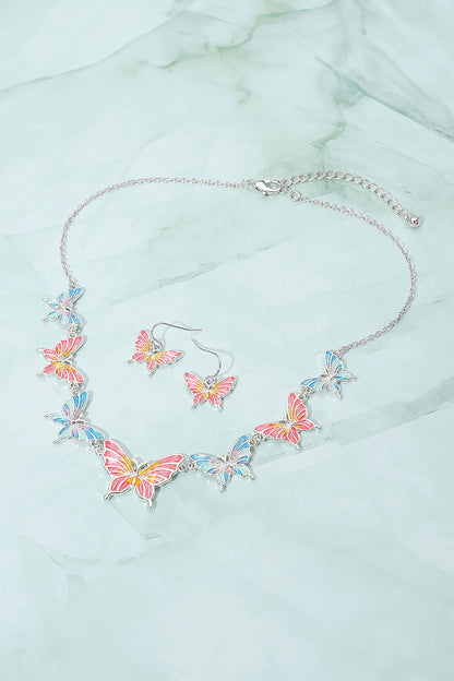 Butterfly Charm Link Necklace