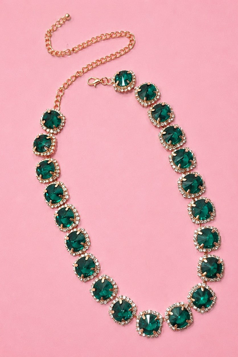 Gem Statement Necklace - Emerald