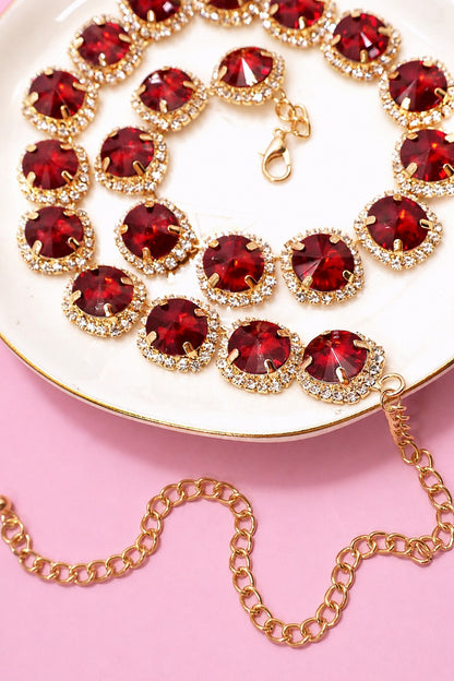 Gem Statement Necklace - Ruby