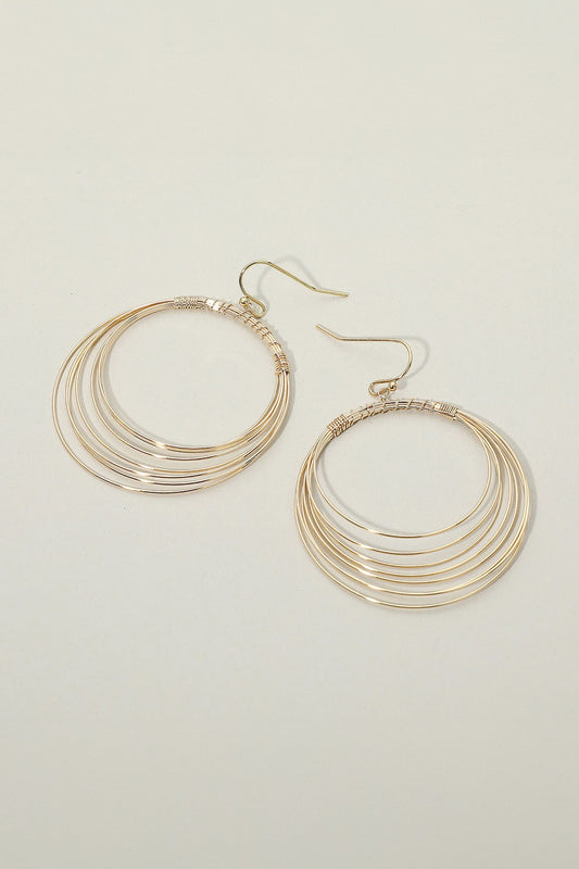 Hoop Drop Dangle Earrings - Gold