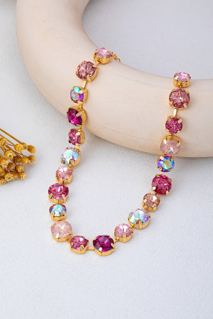 Multi-Stone Crystal Tennis Necklace