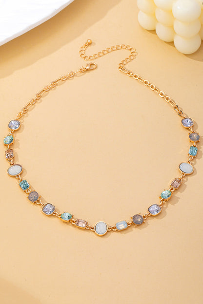 Gemstone Opal Crystal Link Necklace