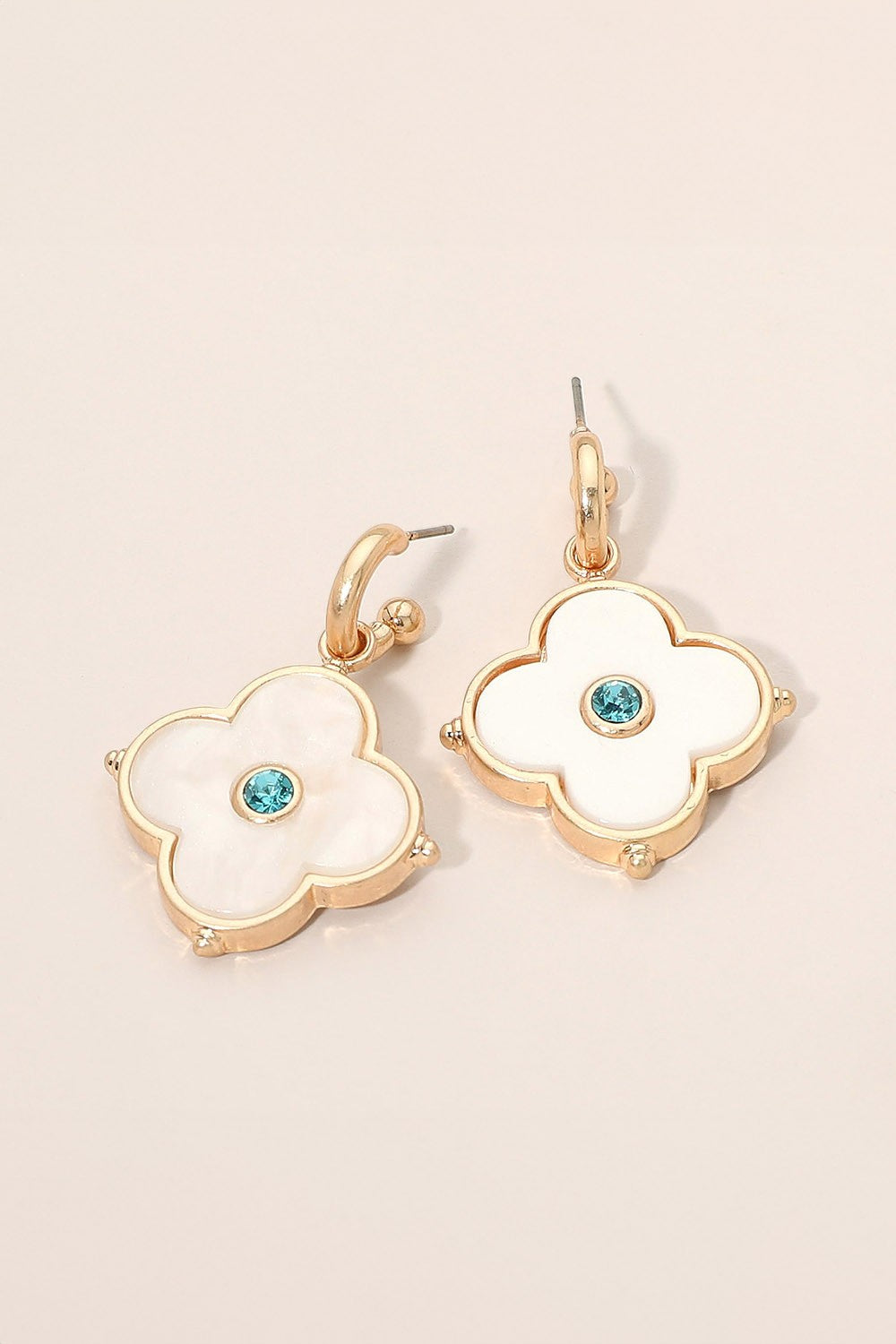 Quatrefoil Charm Drop Earrings