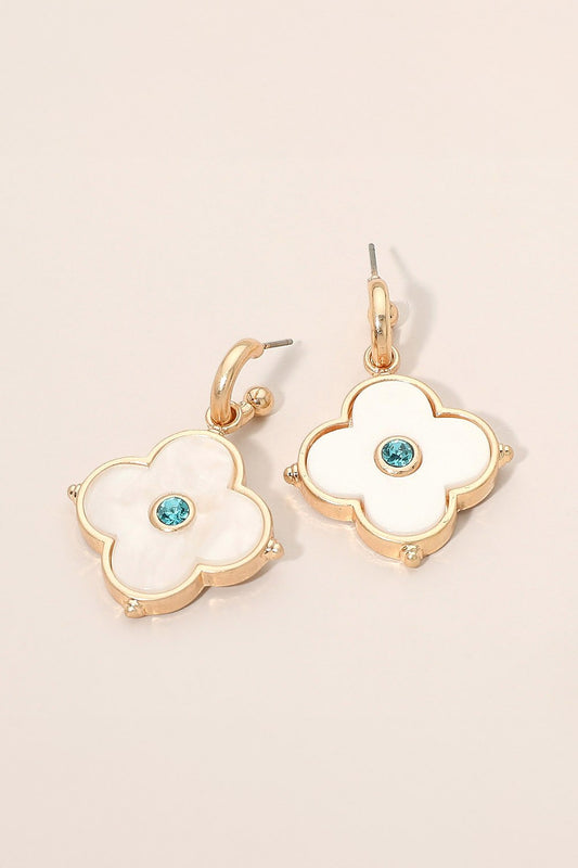 Quatrefoil Charm Drop Earrings