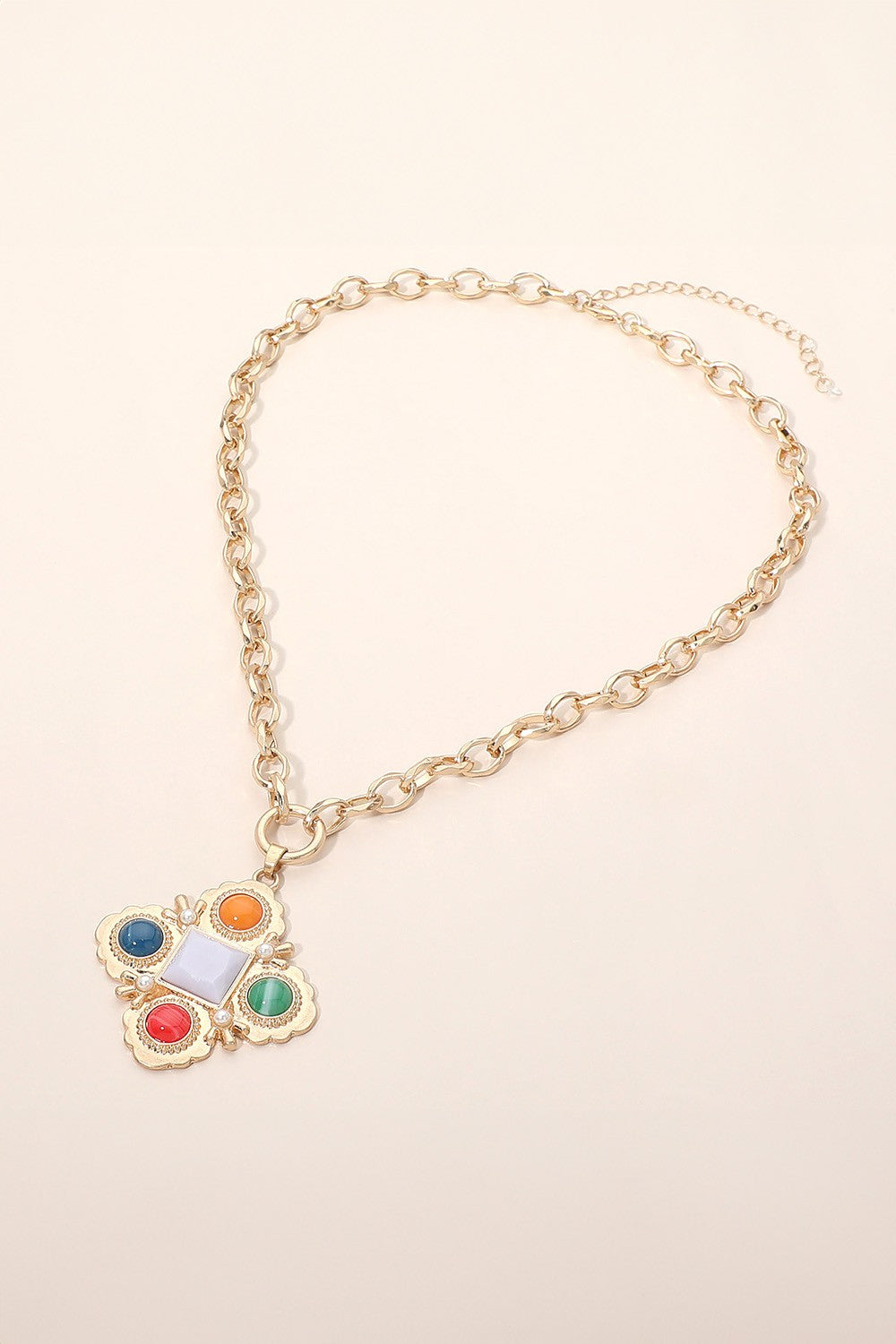Boho Colorful Pendant Necklace