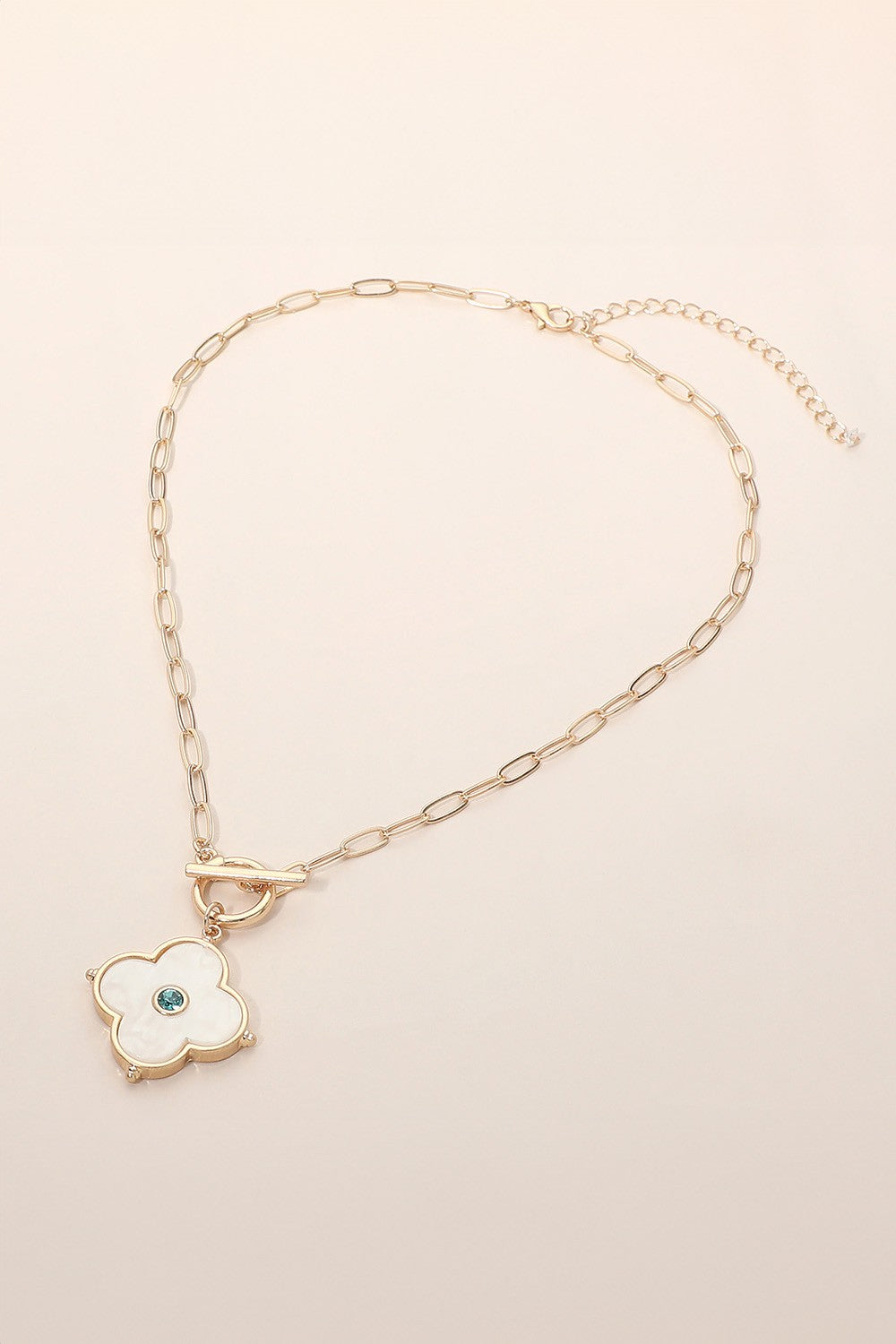 Quatrefoil Toggle Charm Necklace