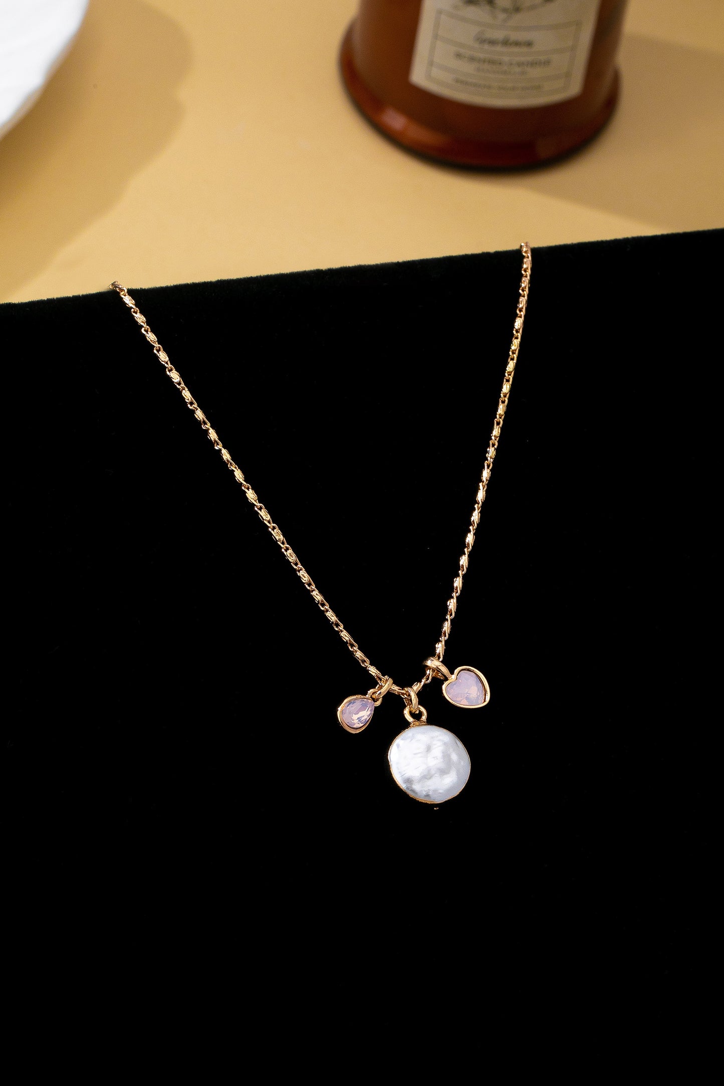 Baroque Pearl Coin Opal Necklace
