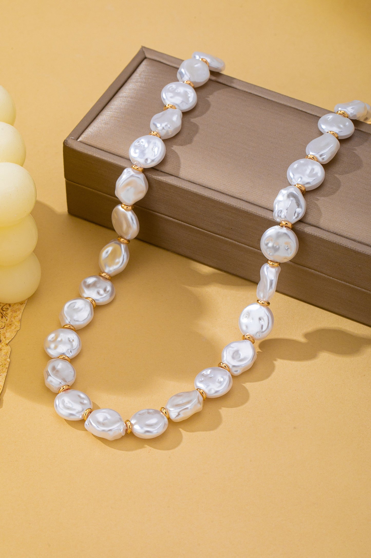 Coin Pearl & Bead Toggle Necklace