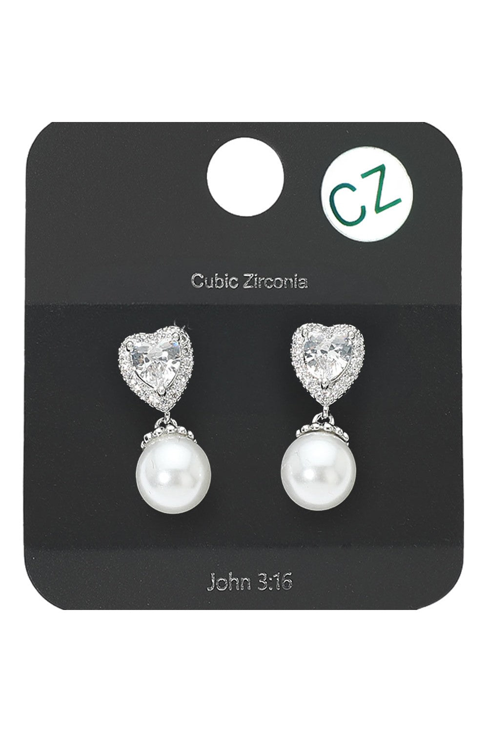 Heart Pearl Earrings - Clear