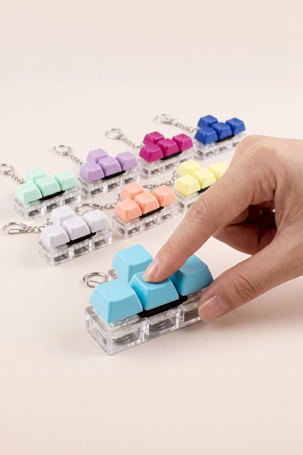Light Up Led Keyboard Clicker Keychain