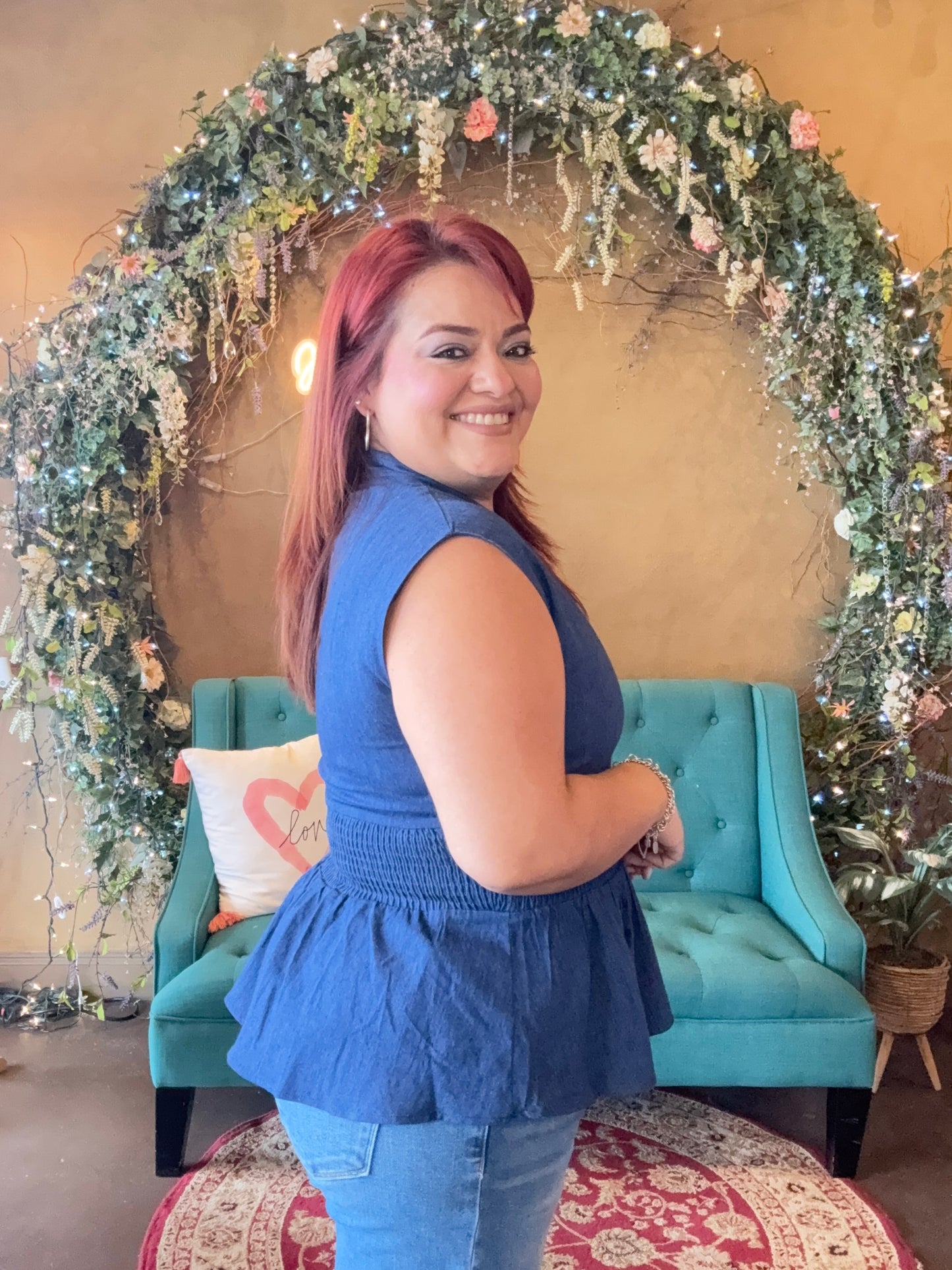 On The Go Denim Blouse