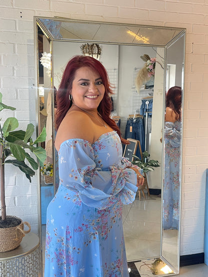 Cherished Memories Maxi Dress - Blue