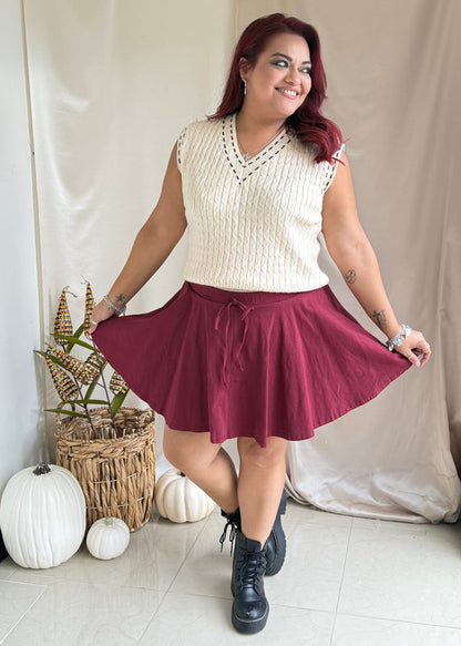 Cheers and Twirls Skort - Garnet