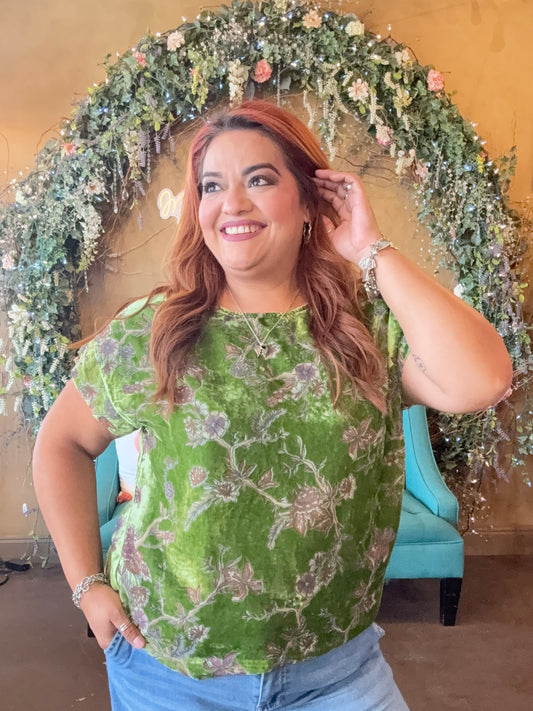 Floral Muse Velvet Blouse