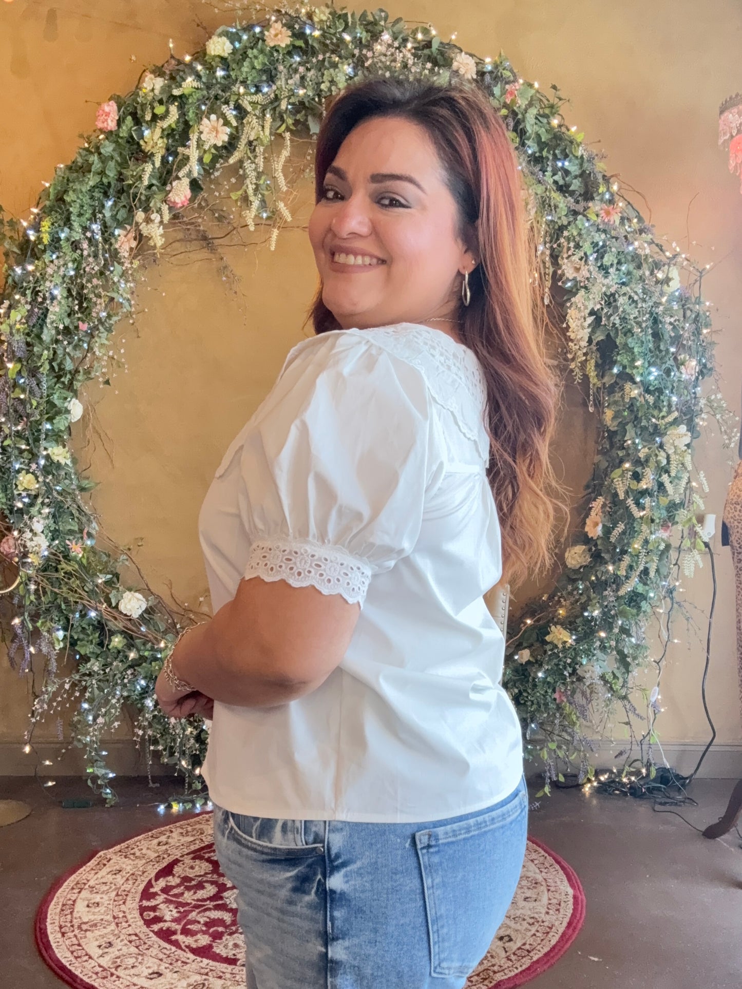 Peter Pan Eyelet Blouse