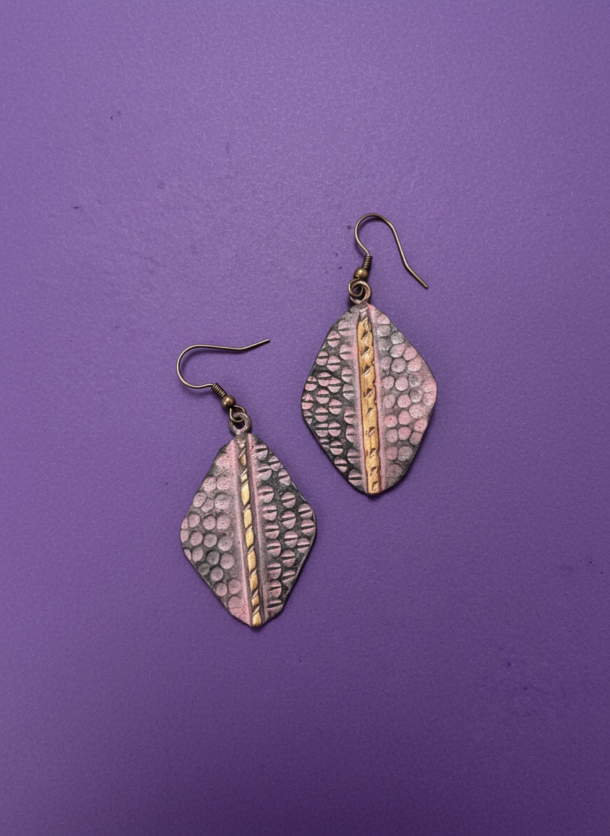 Copper Patina Earrings - Half Circles