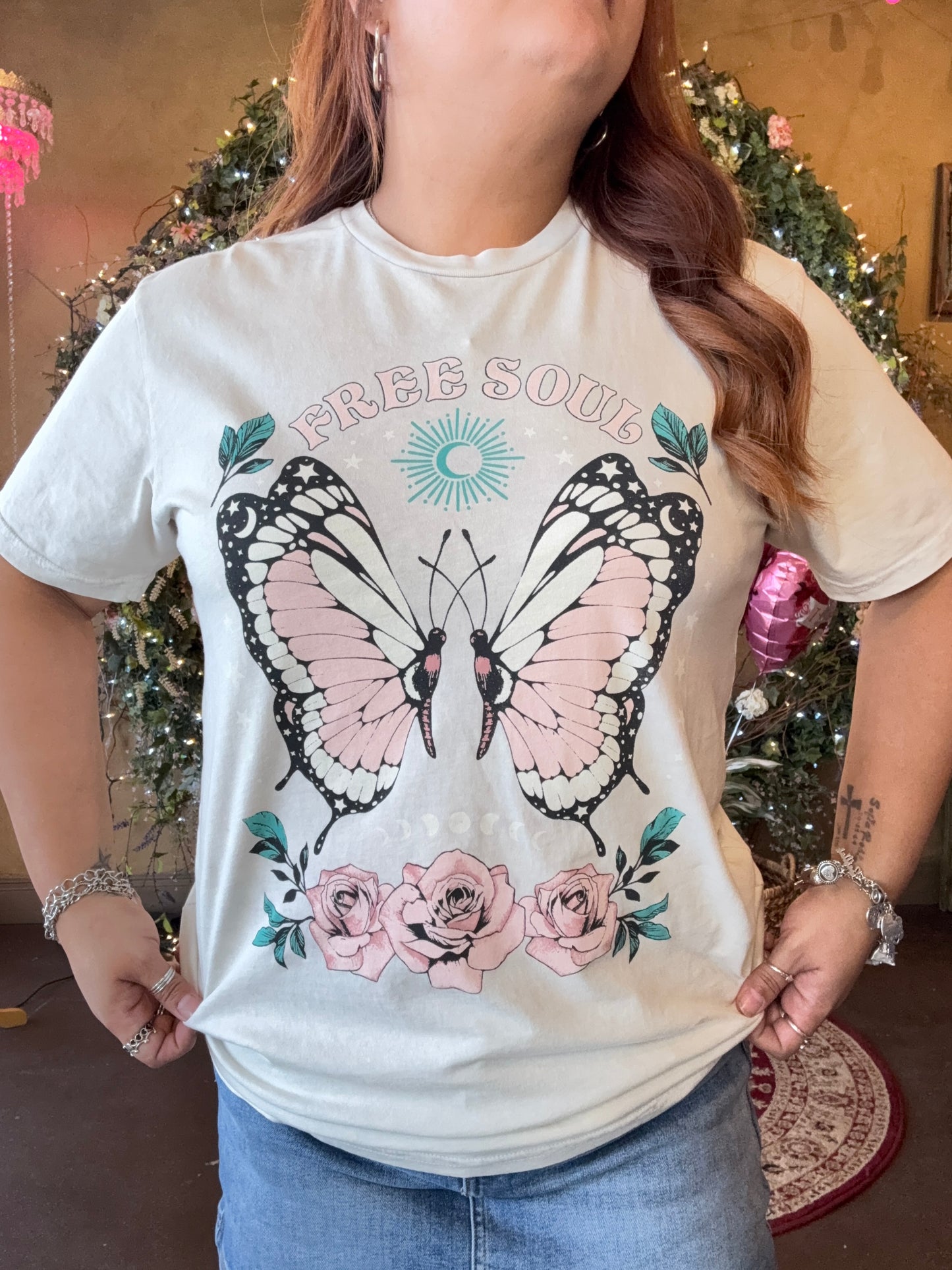 Free Soul Butterfly Graphic Top