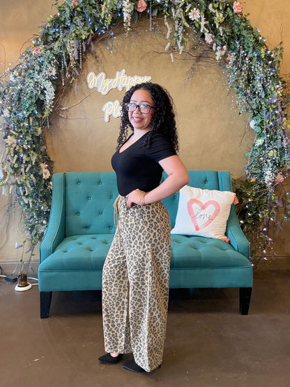 Leopard Stroll Barrel Pants