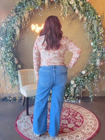 The Kinsley Tummy Control Wide Jeans - Medium