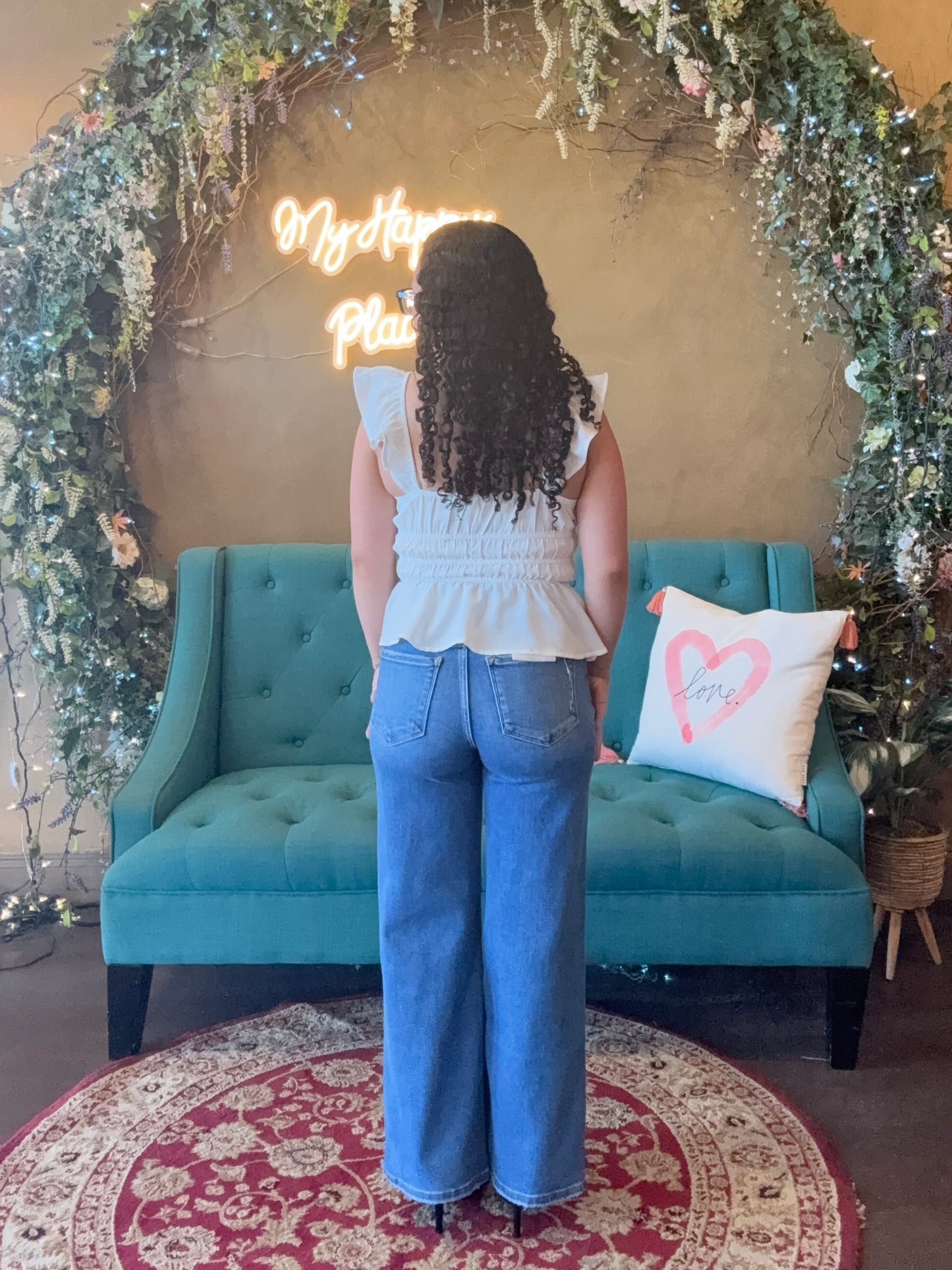 The Kinsley Tummy Control Wide Jeans - Medium