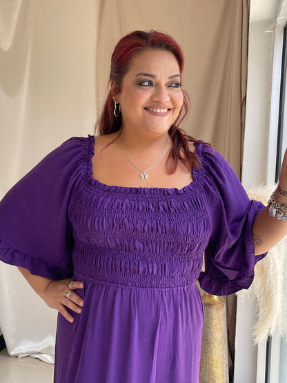 Always A Favorite Midi Dress - Purple