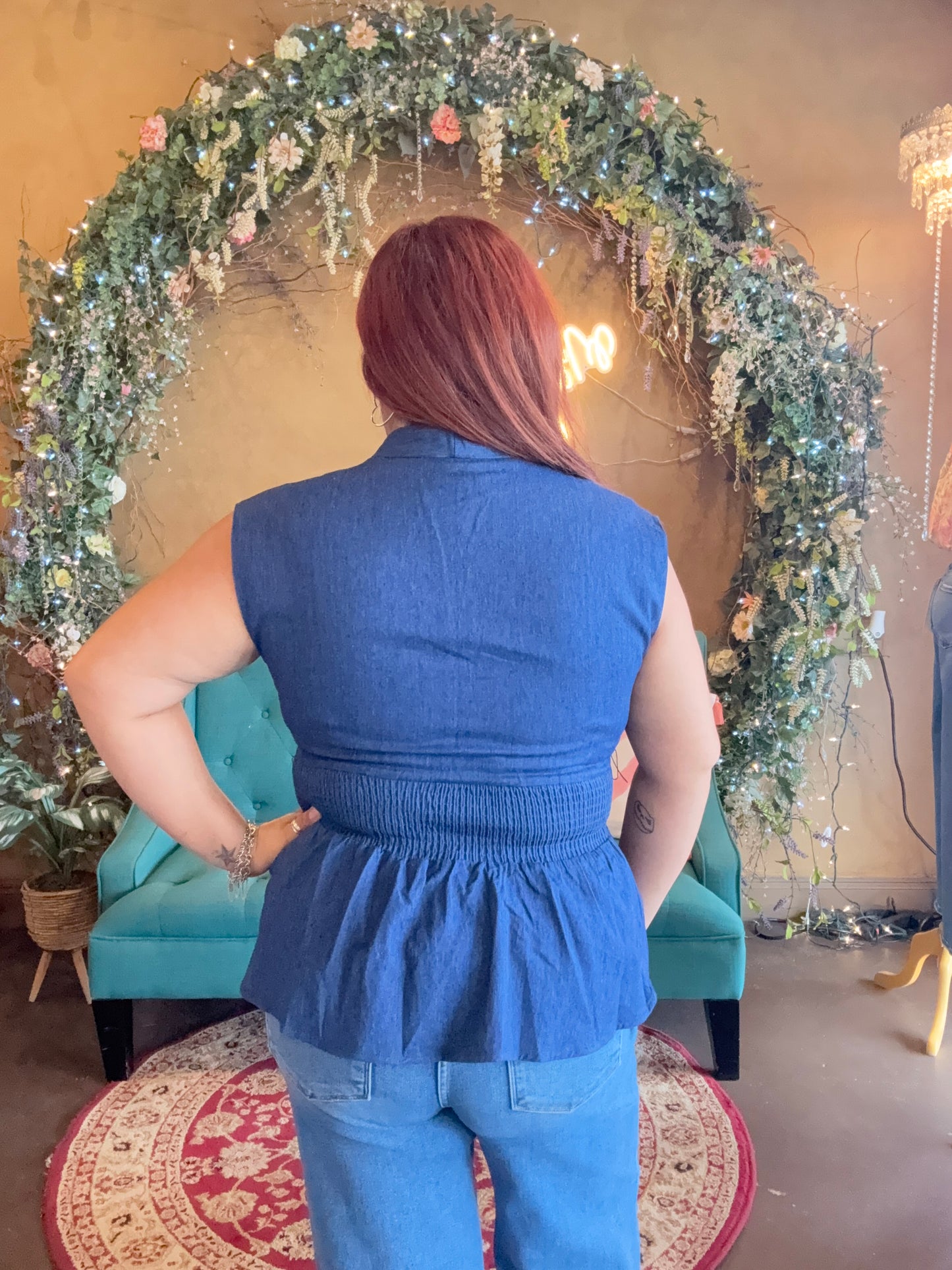 On The Go Denim Blouse