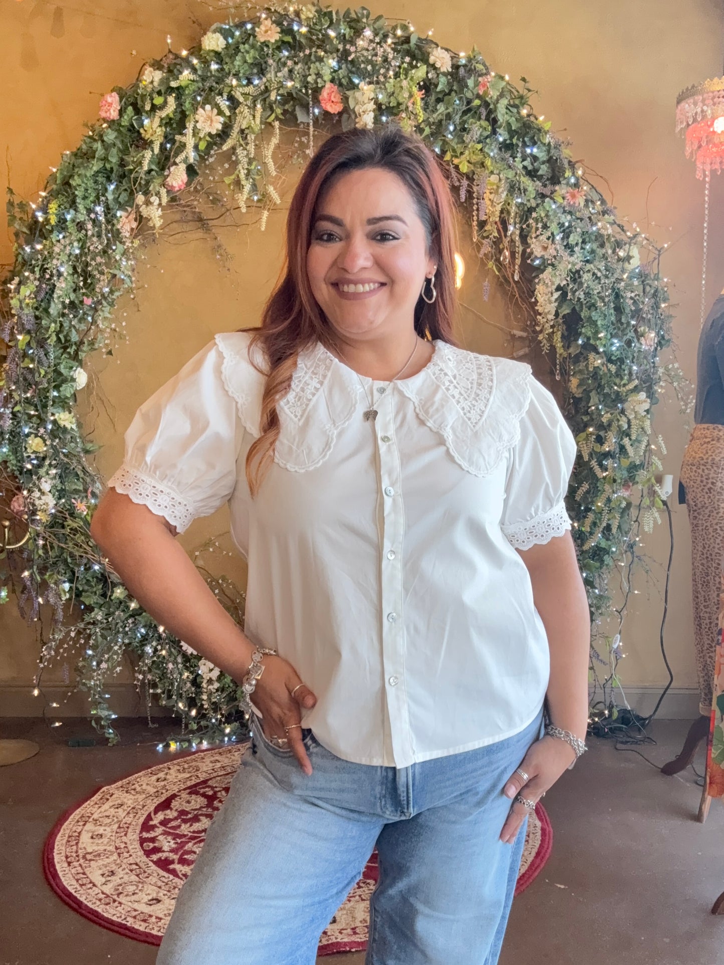Peter Pan Eyelet Blouse