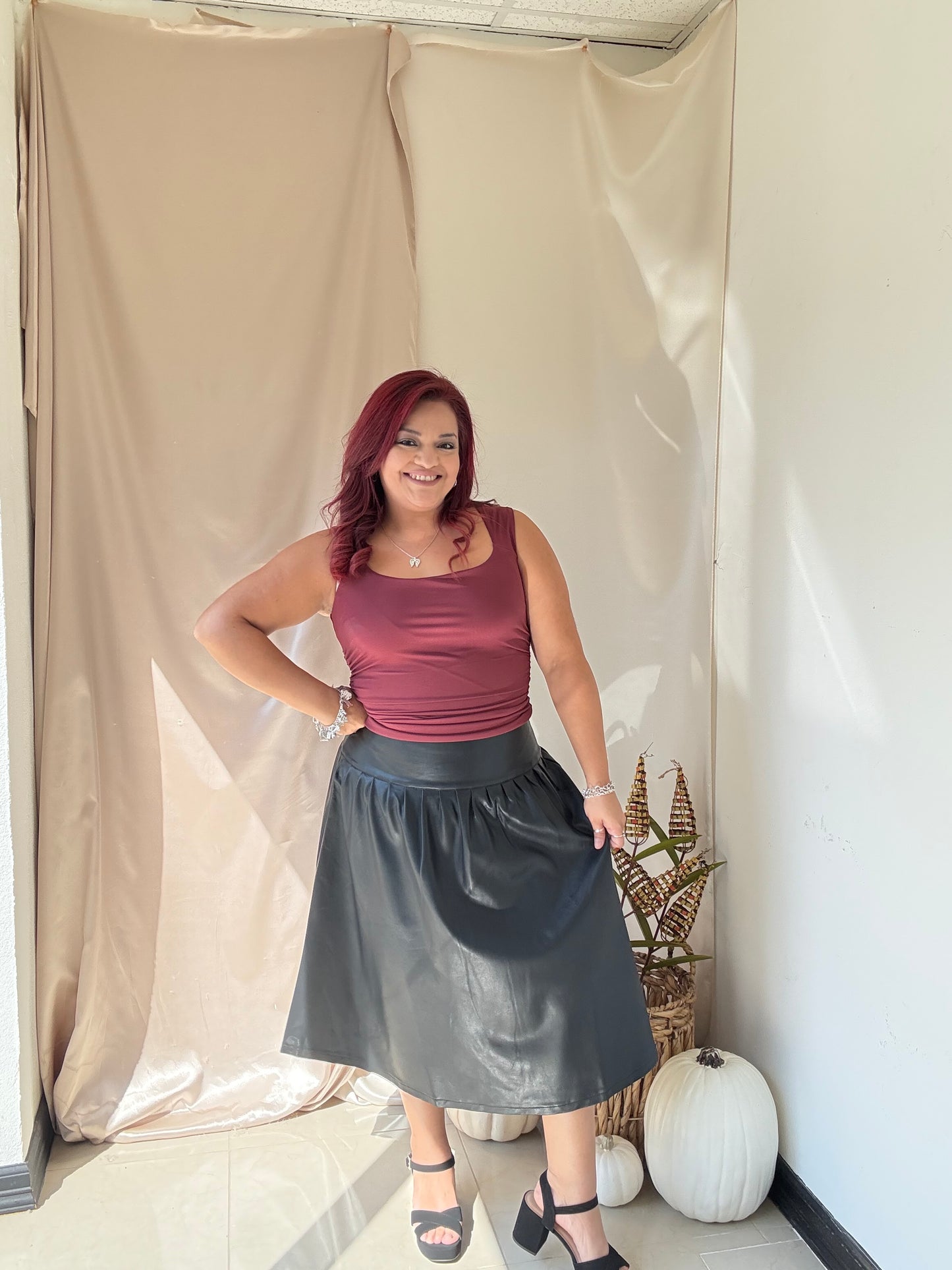Hot for Fall Midi Skirt