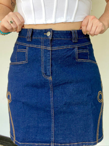 Tailgate Twist Denim Skirt