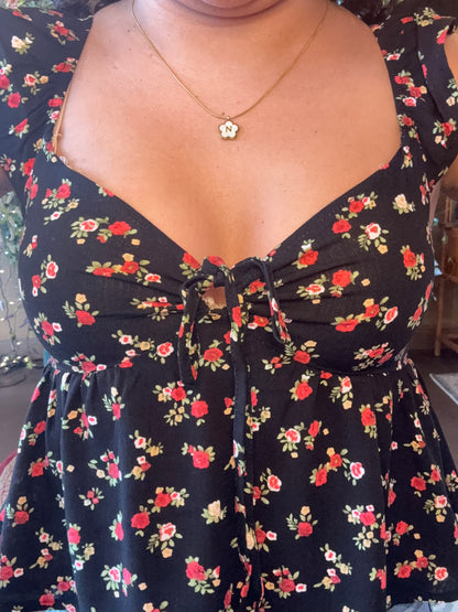 The Rosetta Crop Top - Black