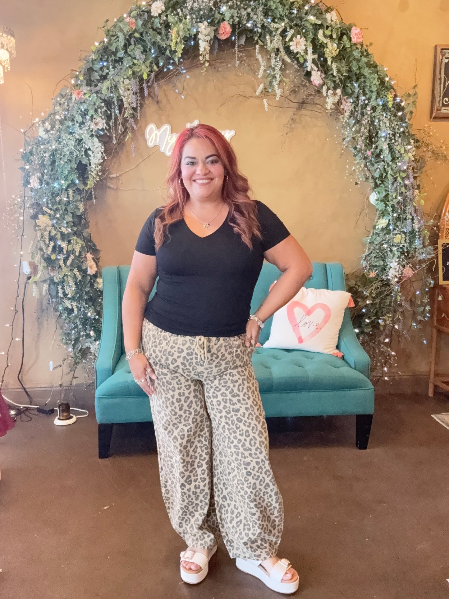 Leopard Stroll Barrel Pants