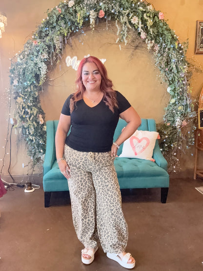 Leopard Stroll Barrel Pants