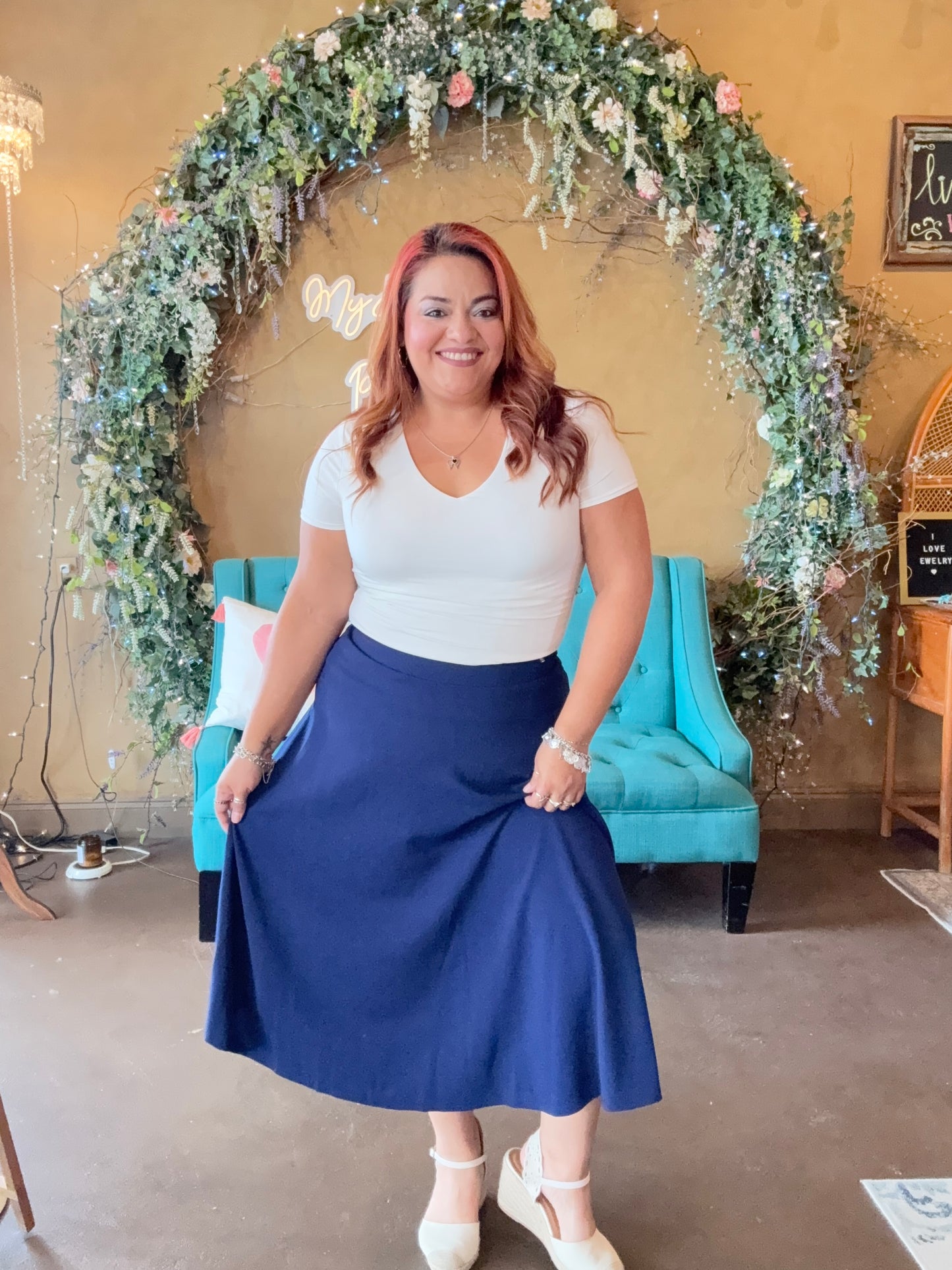 Feeling Preppy Midi Skirt